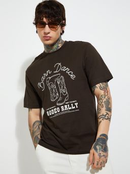 max - URB_N Men Printed Regular Fit T-shirt - Brown