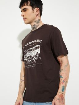 max - URB_N Men Printed T-shirt - Brown