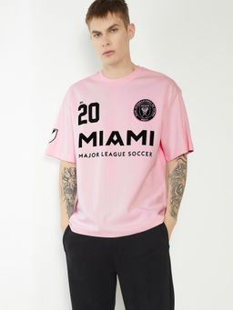 max - Men Printed Oversized T-shirt - Pink