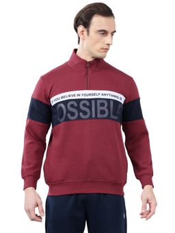 Cantabil - Maroon Printed Casual Sweatshirt