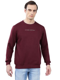 Cantabil - Maroon Printed Casual Sweatshirt