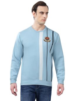 Cantabil - Sky-Blue Striped Casual Sweatshirt