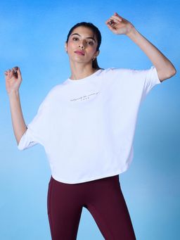 Nykd by Nykaa - Cotton Dolman Tee -NYLE278-Bright White