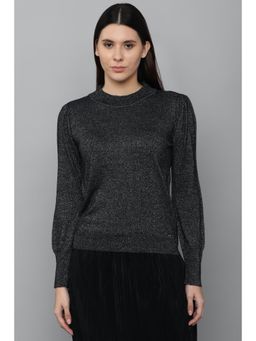 Allen Solly - Women Grey Textured Round Neck Casual Sweater