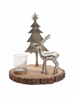 Belleven - Silver Christmas Decor Candle Set