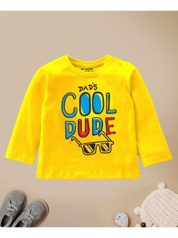 Be Awara - Dad's Cool Dude Full Sleeves Printed T-shirt Yellow