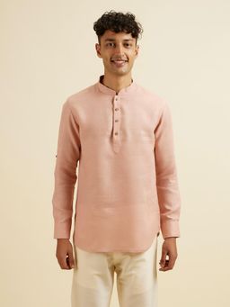 Manyavar - Rose Pink Classic Short Kurta for Men