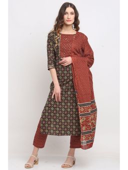 Rajnandini - Womens Multicolor Pure Cambric Cotton Printed Kurta Pant with Dupatta (Set of 3)