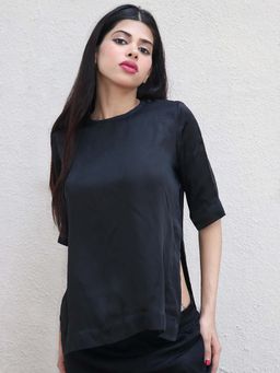 Chidiyaa - Black Sway Wander Modal Silk Top