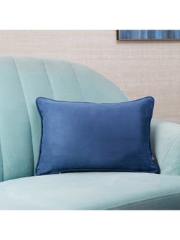 HomeTown - Nora Shades Suede Reversible Solid Cushion Cover 30 x 45 Cm in Navy Colour