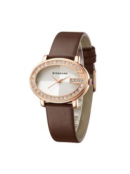 Giordano - Monogram Watch for Women with Elegant Oval Shape Dial - White (M)