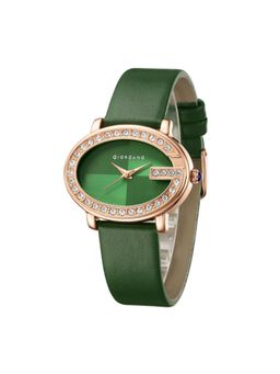 Giordano - Monogram Watch for Women with Elegant Oval Shape Dial - Green (M)