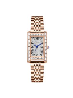 Giordano - Rectangular Dress Watch for women with Crystal Bezel - White (M)
