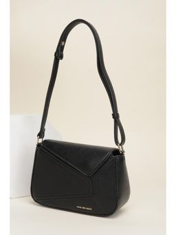 Van Heusen - Women Black Textured Casual Handbag