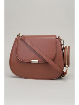 Van Heusen - Women Brown Solid Casual Sling Bag
