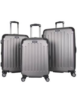 Kenneth Cole - Unisex Renegade ABS Trolley Bags - Silver (S/M/L) (Pack of 3)