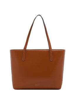MIRAGGIO - Women Kate Solid Tan Tote Bag (L)