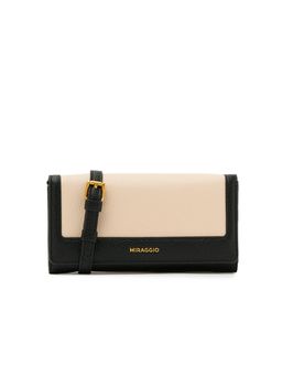 MIRAGGIO - Women Carrie Black Wallet With Detachable Strap (M)