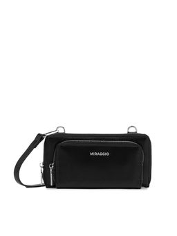 MIRAGGIO - Women Tia Black Wallet With Detachable Strap (M)