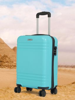 Teakwood - Unisex Solid Hard Sided Trolley Bag - Aqua