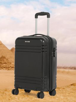 Teakwood - Unisex Solid Hard Sided Trolley Bag - Black