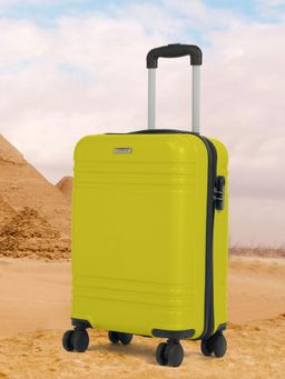 Teakwood - Unisex Solid Hard Sided Trolley Bag - Green