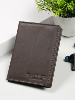 Teakwood - Men Leathers Brown Card-Holder Two Fold Wallet