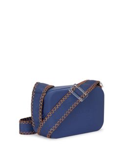 VIAJECITO - Women Blanket Stitch Classic Navy Blue Sling Bag
