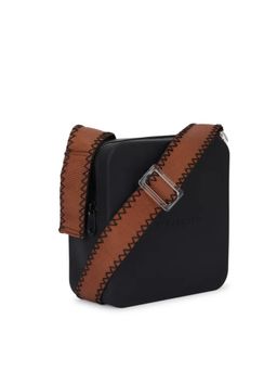 VIAJECITO - Women Black With Brown Strap Sling Bag (XL)