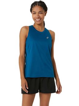 ASICS - Navy Blue Solid Polyester Slim Tank Top