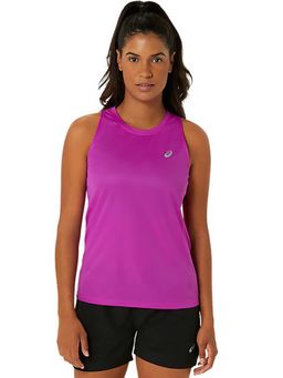 ASICS - Purple Solid Polyester Slim Tank Top