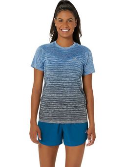 ASICS - Navy Blue Self Design Nylon Slim T-Shirt