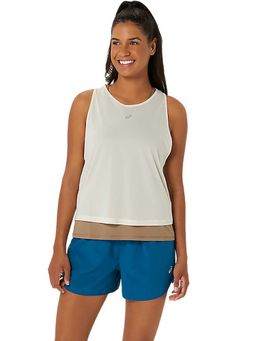ASICS - Beige Solid Polyester Regular Tank Top