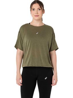 ASICS - Green Solid Polyester Relaxed T-Shirt