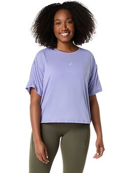 ASICS - Blue Solid Polyester Relaxed T-Shirt