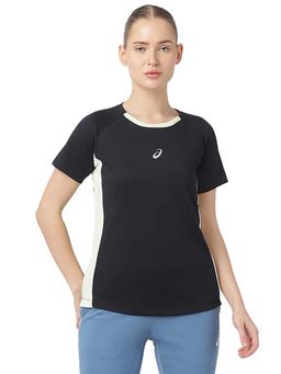 ASICS - Black Solid Polyester Regular T-Shirt