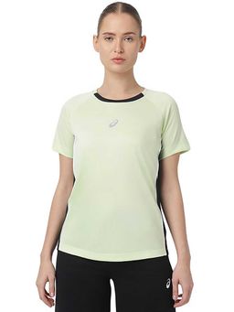 ASICS - Yellow Colorblock Polyester Regular T-Shirt