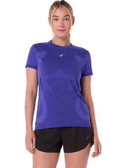 ASICS - Blue Solid Polyamide Slim T-Shirt
