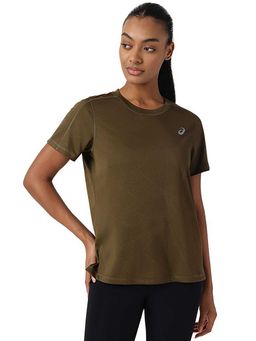 ASICS - Olive Solid Polyester Regular T-Shirt