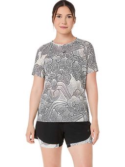 ASICS - Cream Printed Polyester Regular T-Shirt