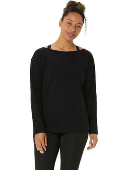 ASICS - Black Solid Cotton Relaxed Top