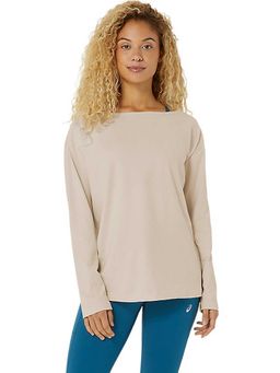ASICS - Beige Solid Cotton Relaxed Top