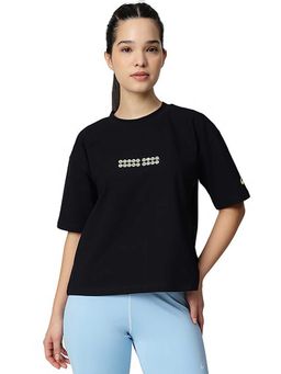 ASICS - Black Typography Cotton Relaxed T-Shirt