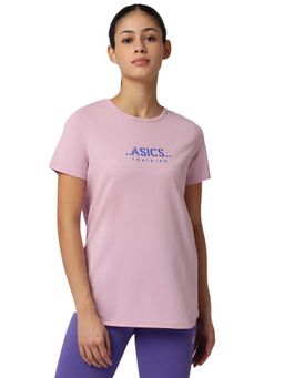 ASICS - Purple Typography Cotton Regular T-Shirt