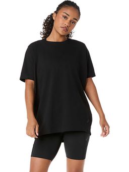 ASICS - Black Solid Cotton Relaxed T-Shirt
