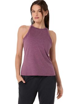 ASICS - Purple Solid Polyester Slim Tank Top