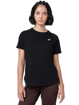 ASICS - Black Solid Polyester Regular T-Shirt