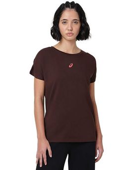 ASICS - Brown Solid Polyester Relaxed T-Shirt