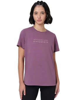 ASICS - Purple Typography Cotton Regular T-Shirt