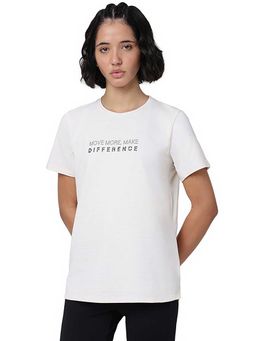 ASICS - White Typography Cotton Regular T-Shirt